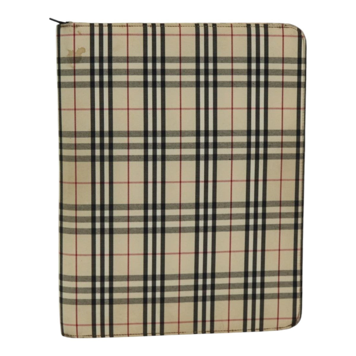 BURBERRY Nova Check Document Case Canvas Beige Auth th5204