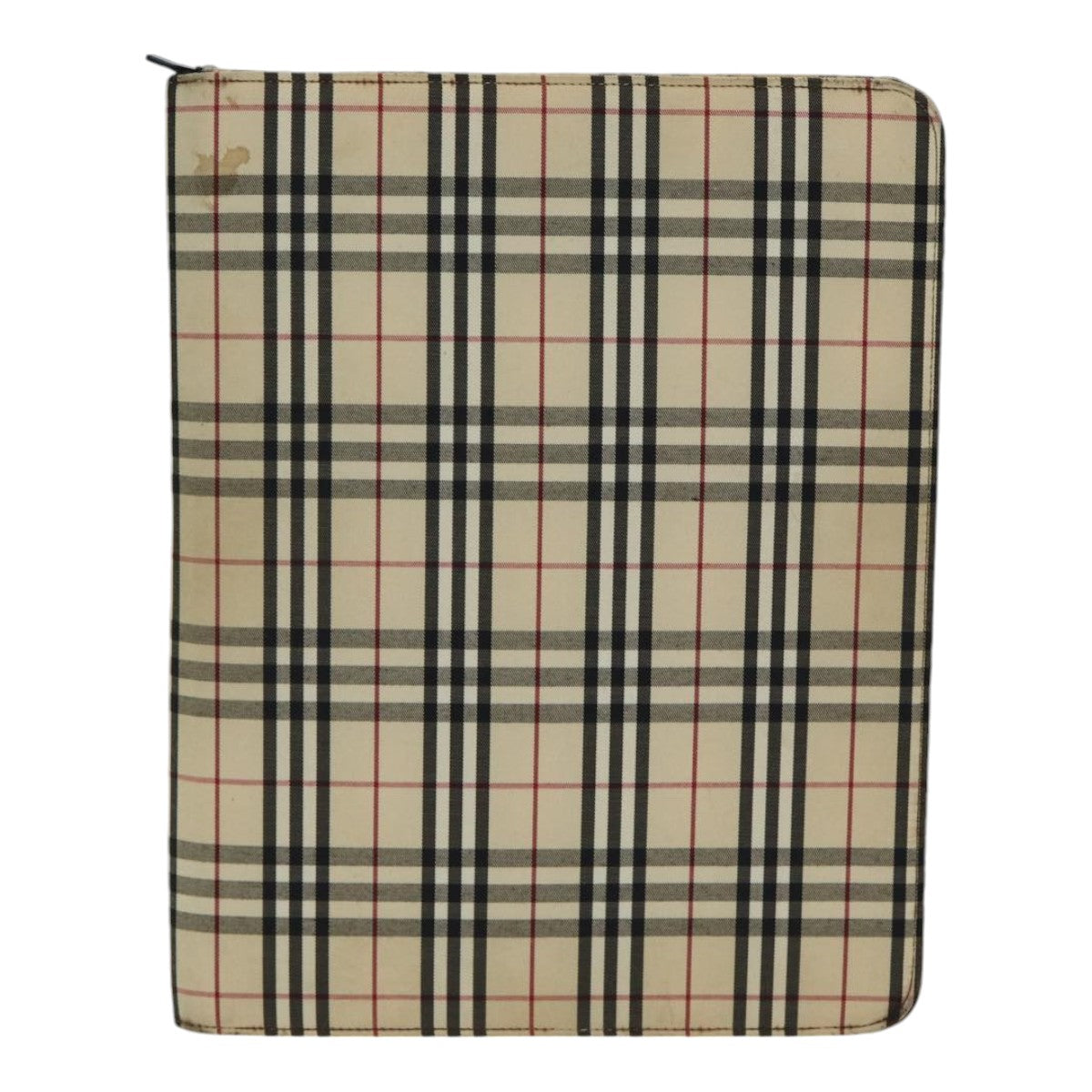 BURBERRY Nova Check Document Case Canvas Beige Auth th5204