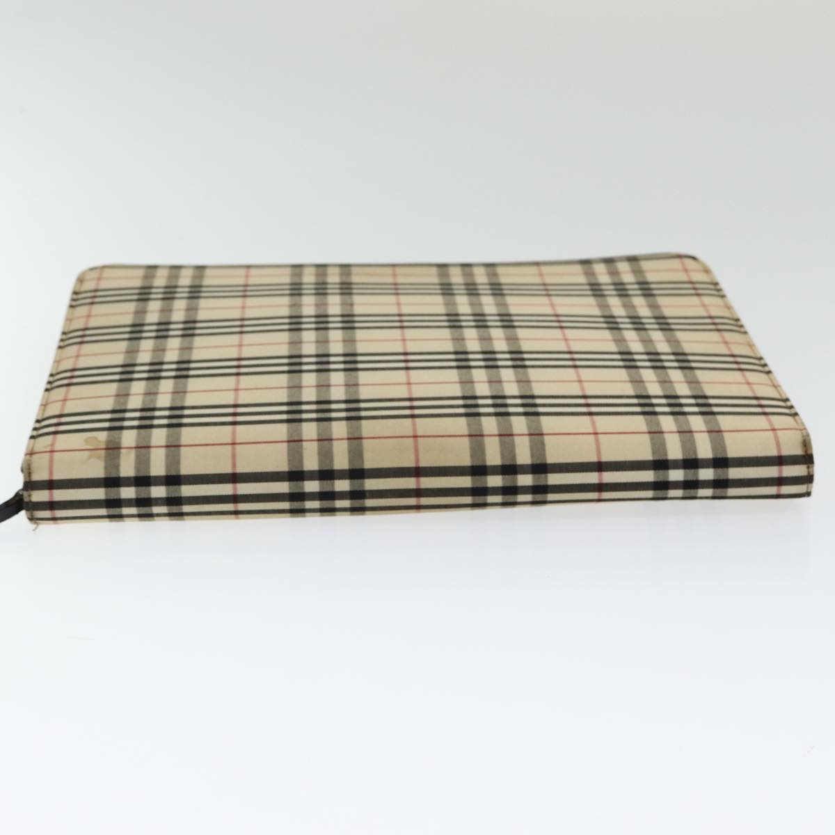 BURBERRY Nova Check Document Case Canvas Beige Auth th5204