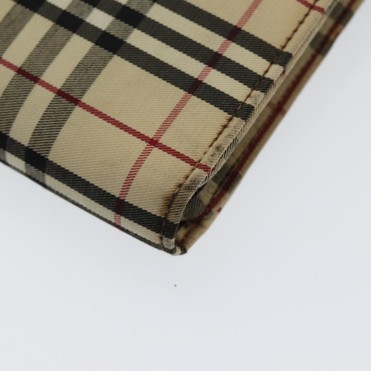 BURBERRY Nova Check Document Case Canvas Beige Auth th5204