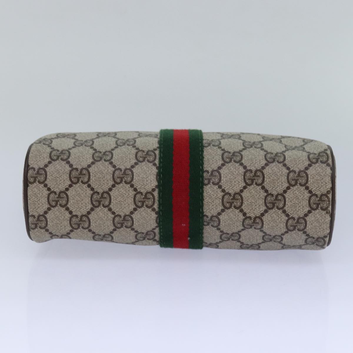 GUCCI GG Supreme Web Sherry Line Clutch Bag PVC Beige 98 73 014 3553 Auth th5210