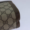 GUCCI GG Supreme Web Sherry Line Clutch Bag PVC Beige Red 84 01 001 Auth th5211-7