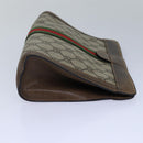 GUCCI GG Supreme Web Sherry Line Clutch Bag PVC Beige Red 84 01 001 Auth th5211-4