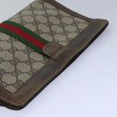 GUCCI GG Supreme Web Sherry Line Clutch Bag PVC Beige Red 84 01 001 Auth th5211-5