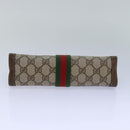 GUCCI GG Supreme Web Sherry Line Clutch Bag PVC Beige Red 84 01 001 Auth th5211-6