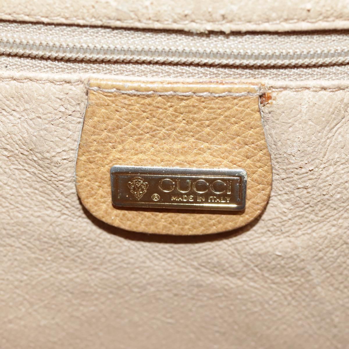 GUCCI Micro GG Supreme Shoulder Bag Beige Gold Auth th5315