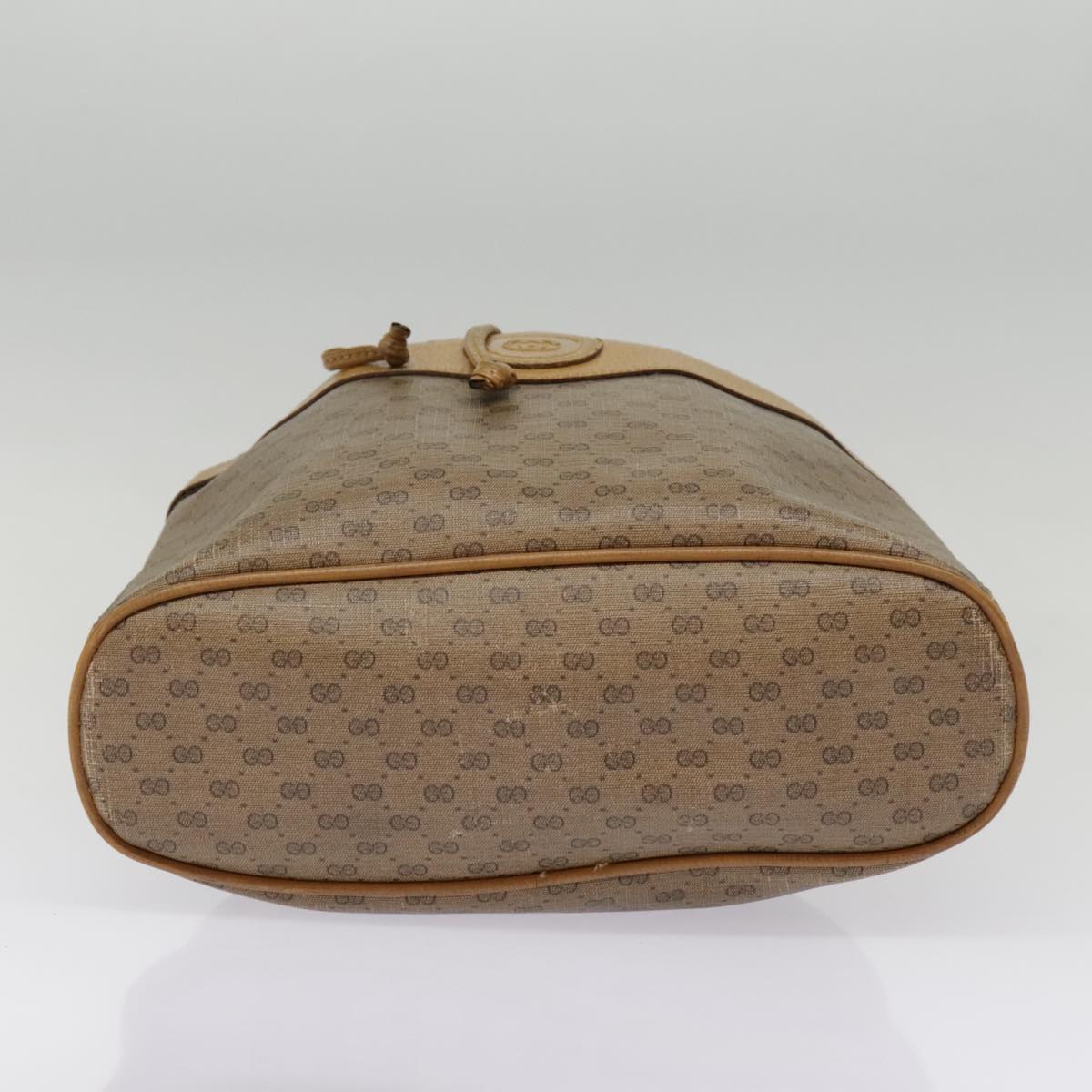 GUCCI Micro GG Supreme Shoulder Bag Beige Gold Auth th5315