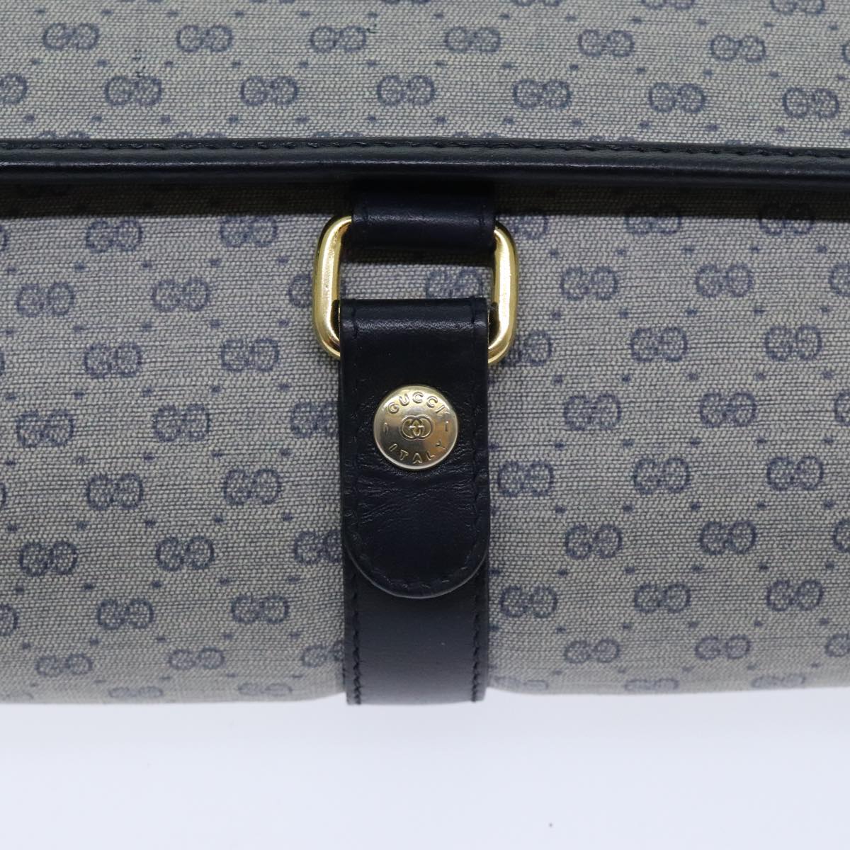 GUCCI Micro GG Supreme Shoulder Bag Navy Gold 001 115 2681 Auth th5318