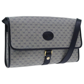 GUCCI Micro GG Supreme Shoulder Bag Navy Gold 001 115 2681 Auth th5318