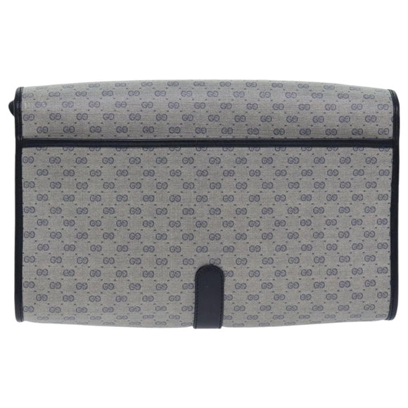GUCCI Micro GG Supreme Shoulder Bag Navy Gold 001 115 2681 Auth th5318