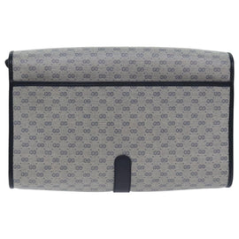 GUCCI Micro GG Supreme Shoulder Bag Navy Gold 001 115 2681 Auth th5318 - 0