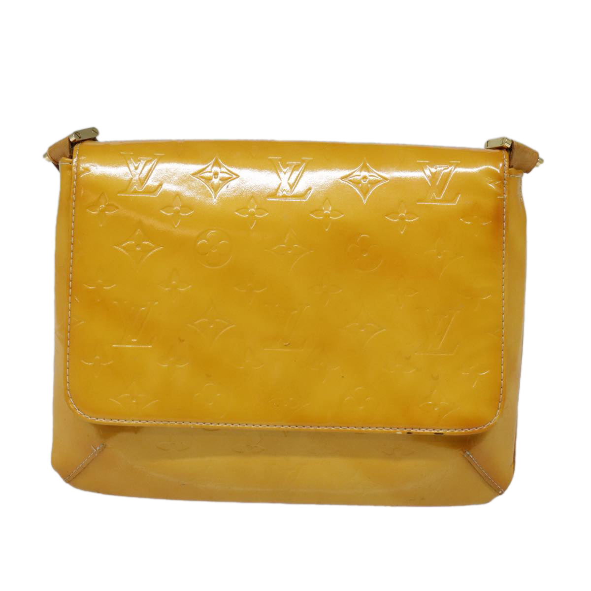 LOUIS VUITTON Monogram Vernis Thompson Street Bag Lime Yellow M91071 Auth th5330