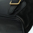 GUCCI Bamboo Backpack Suede Leather Black Gold 003 1956 0030 Auth th5335-10