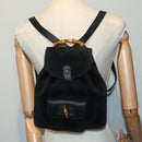 GUCCI Bamboo Backpack Suede Leather Black Gold 003 1956 0030 Auth th5335-31