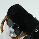 GUCCI Bamboo Backpack Suede Leather Black Gold 003 1956 0030 Auth th5335-6