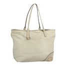 GUCCI Tote Bag Leather Beige Gold 169945 Auth th5379-1