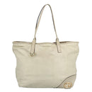GUCCI Tote Bag Leather Beige Gold 169945 Auth th5379-13