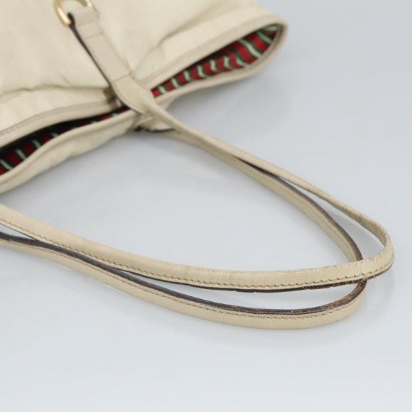 GUCCI Tote Bag Leather Beige Gold 169945 Auth th5379