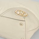 GUCCI Tote Bag Leather Beige Gold 169945 Auth th5379-8