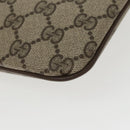 GUCCI GG Supreme Web Sherry Line Shoulder Bag PVC Beige Gold Auth th5386-14