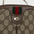 GUCCI GG Supreme Web Sherry Line Shoulder Bag PVC Beige Gold Auth th5386-18