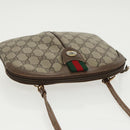 GUCCI GG Supreme Web Sherry Line Shoulder Bag PVC Beige Gold Auth th5386-6