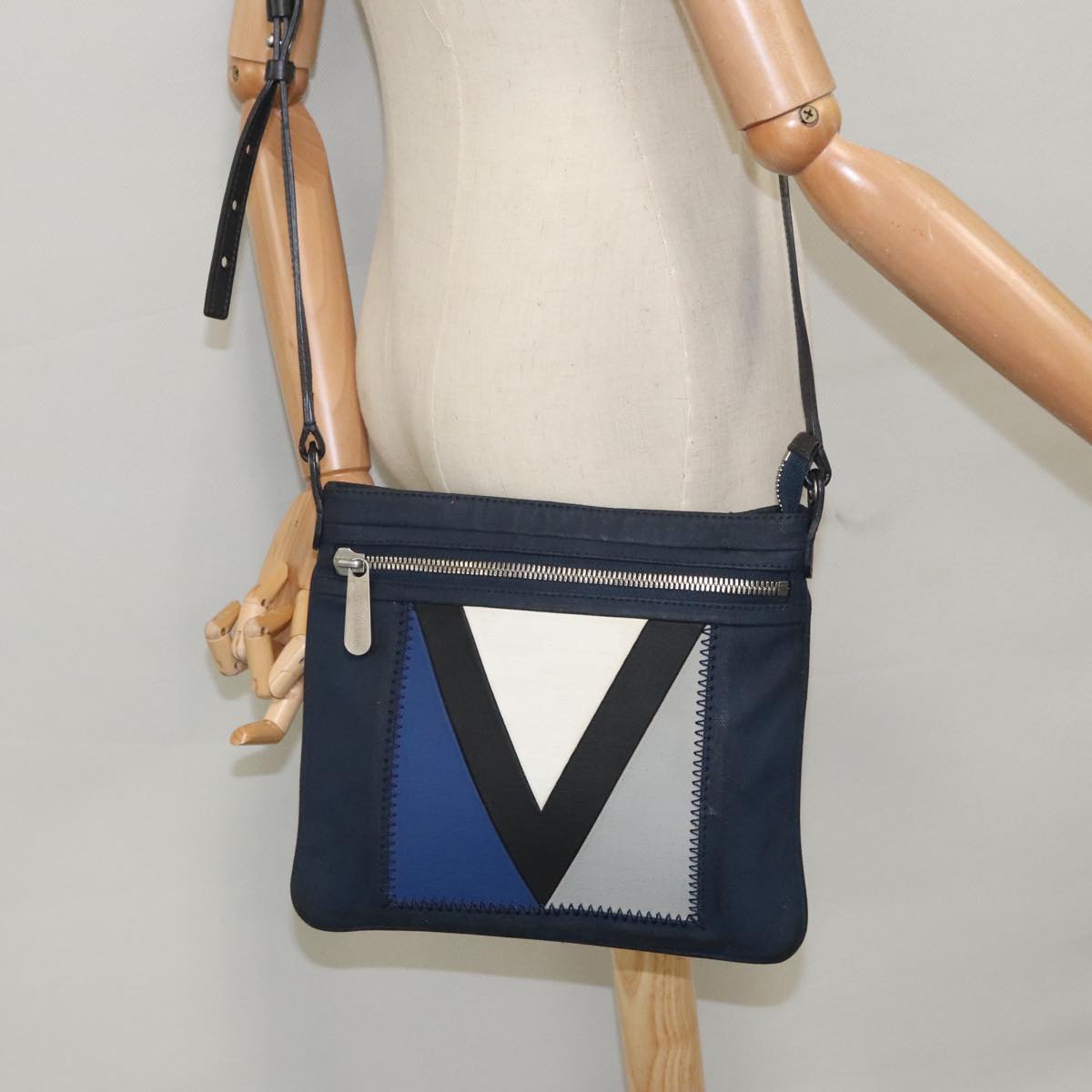 LOUIS VUITTON LV Cup Genoa Marine Shoulder Bag Navy Blue M80701 LV Auth th5396