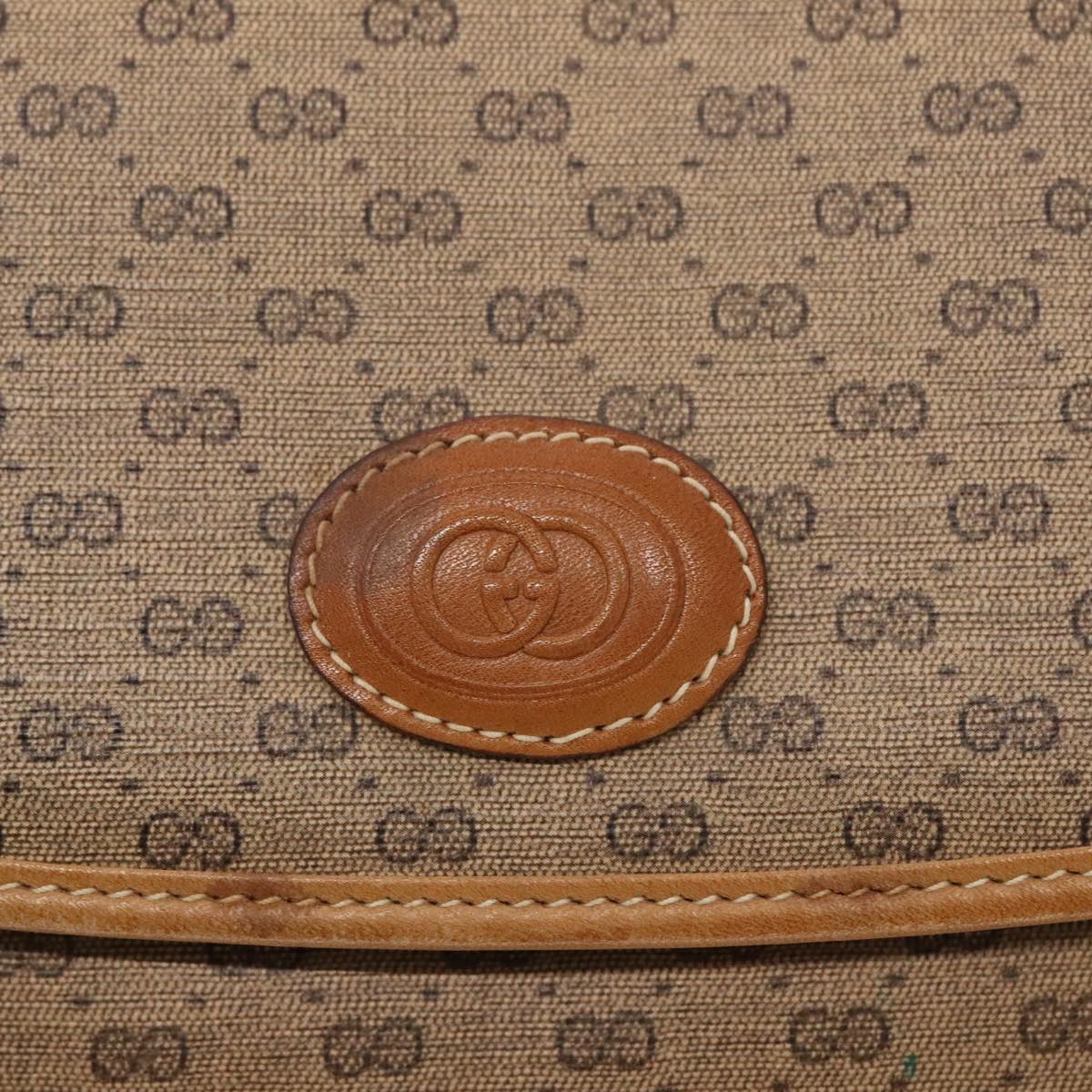 GUCCI Micro GG Supreme Shoulder Bag PVC Beige Gold 49 007 5548 Auth th5401