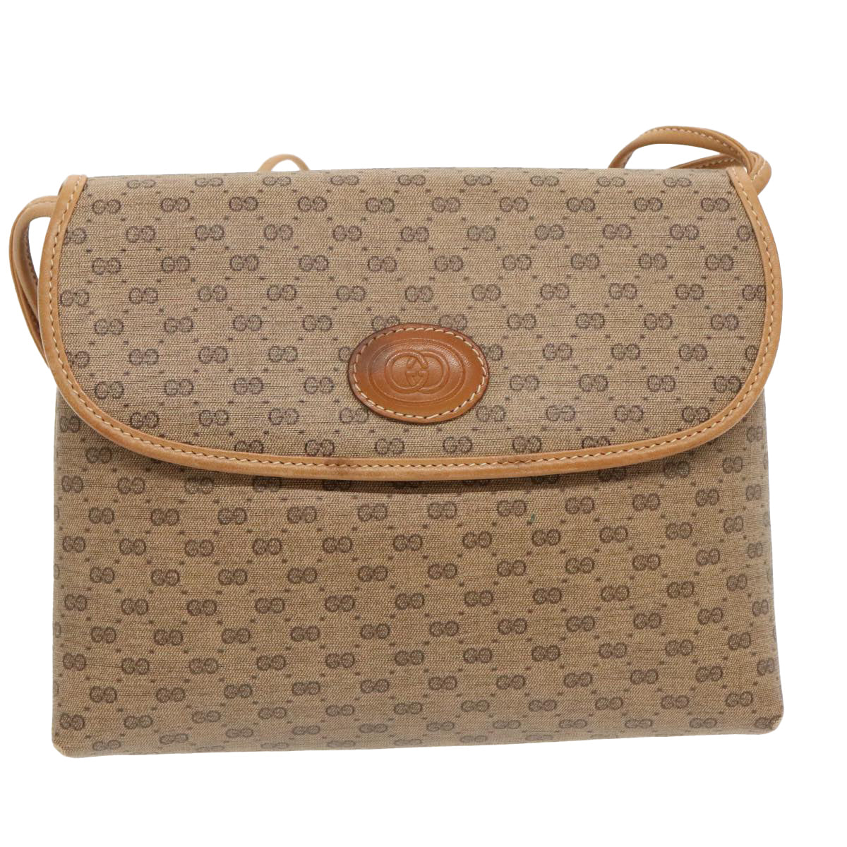 GUCCI Micro GG Supreme Shoulder Bag PVC Beige Gold 49 007 5548 Auth th5401