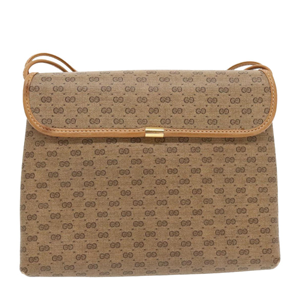 GUCCI Micro GG Supreme Shoulder Bag PVC Beige Gold 49 007 5548 Auth th5401