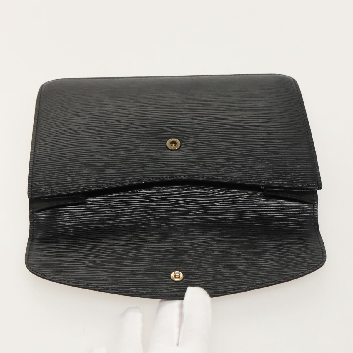 LOUIS VUITTON Epi Montaigne 23 Clutch Bag Black M52662 LV Auth th5416