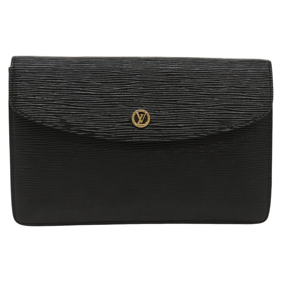 LOUIS VUITTON Epi Montaigne 23 Clutch Bag Black M52662 LV Auth th5416