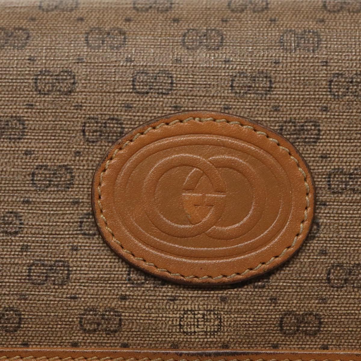 GUCCI Micro GG Supreme Shoulder Bag PVC Beige Gold Auth th5417