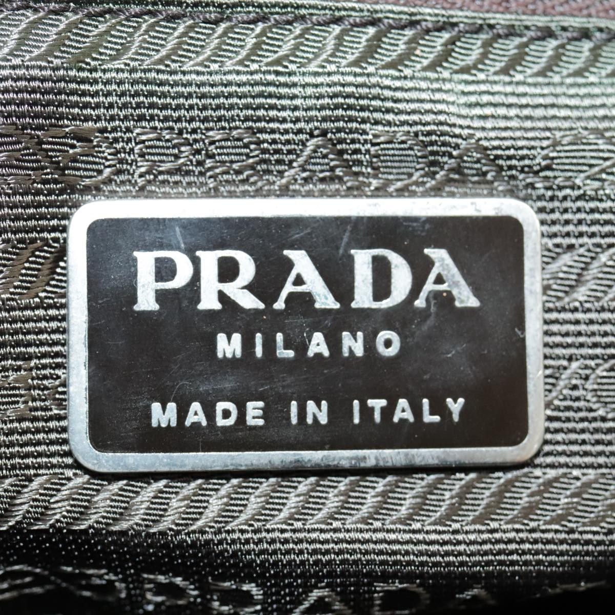 PRADA Backpack Nylon Khaki Silver Auth th5425