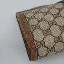 GUCCI GG Plus Supreme web sherry Clutch Bag PVC Leather Beige Auth th5429-15