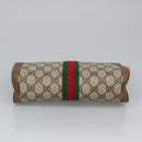 GUCCI GG Plus Supreme web sherry Clutch Bag PVC Leather Beige Auth th5429-6
