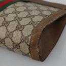 GUCCI GG Plus Supreme web sherry Clutch Bag PVC Leather Beige Auth th5429-7
