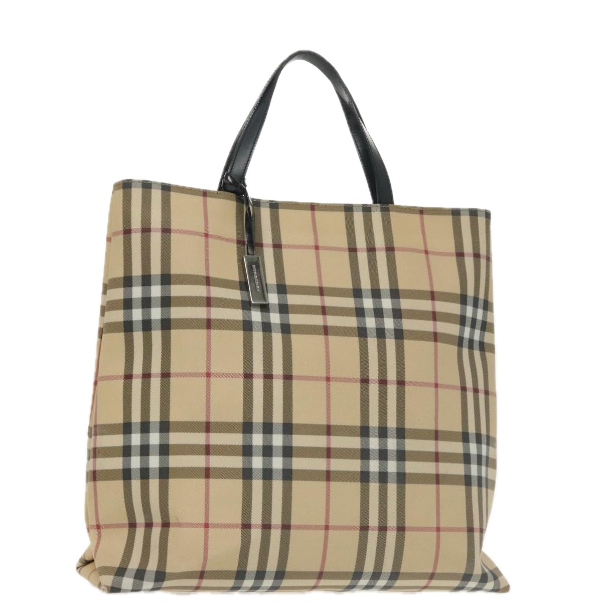 BURBERRY Nova Check Tote Bag PVC Beige Auth th5475