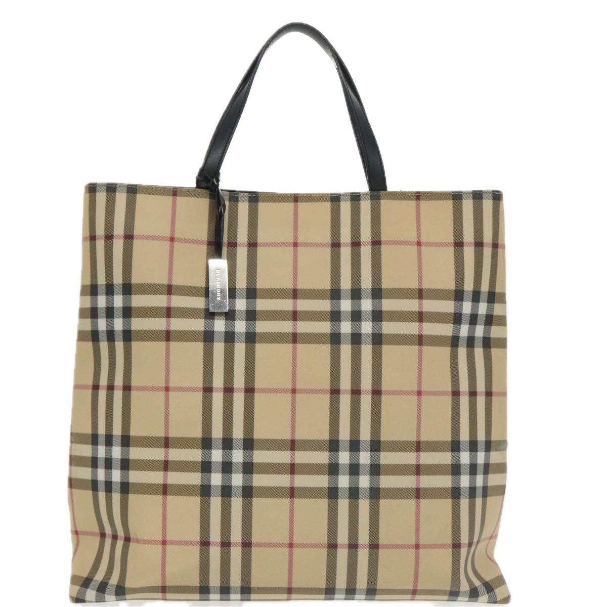 BURBERRY Nova Check Tote Bag PVC Beige Auth th5475 - 0