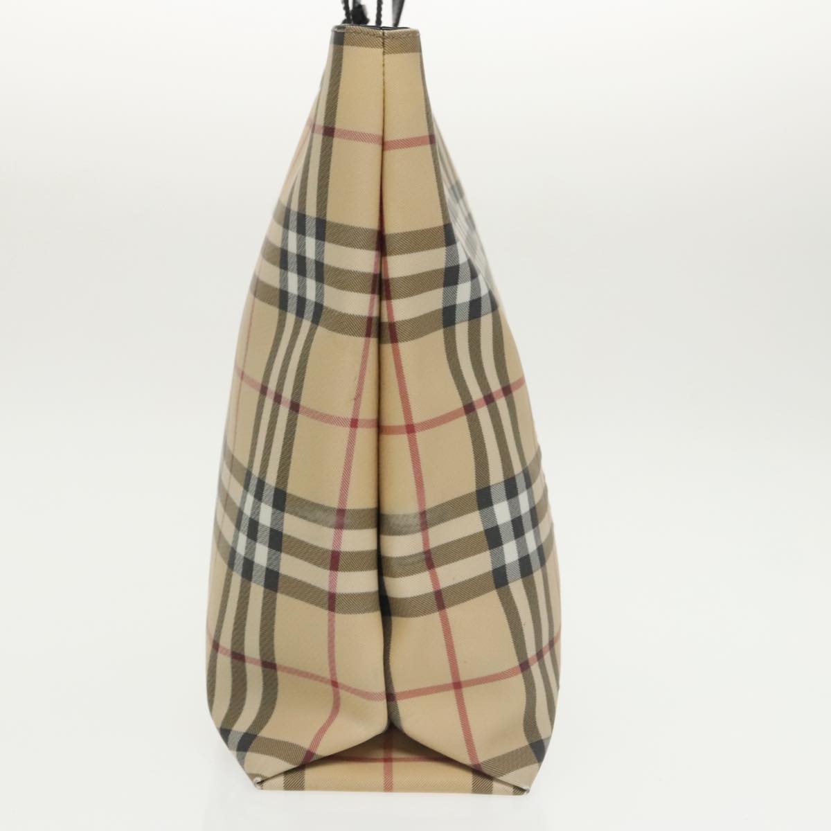 BURBERRY Nova Check Tote Bag PVC Beige Auth th5475