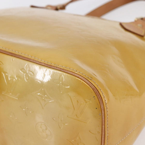 LOUIS VUITTON Monogram Vernis Houston Hand Bag Beige M91004 LV Auth th5476