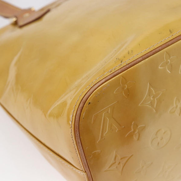 LOUIS VUITTON Monogram Vernis Houston Hand Bag Beige M91004 LV Auth th5476