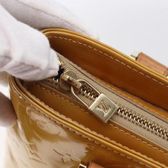 LOUIS VUITTON Monogram Vernis Houston Hand Bag Beige M91004 LV Auth th5476