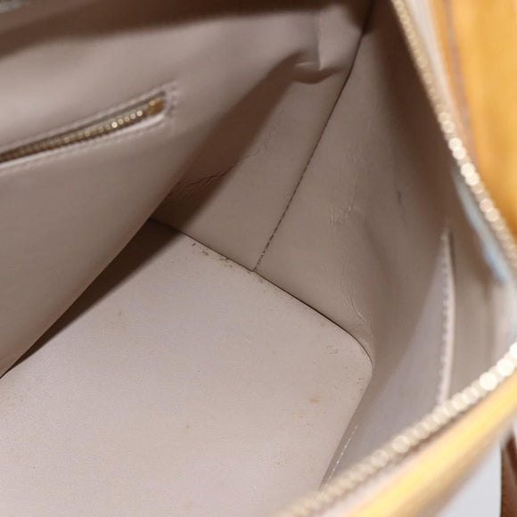 LOUIS VUITTON Monogram Vernis Houston Hand Bag Beige M91004 LV Auth th5476