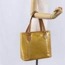 LOUIS VUITTON Monogram Vernis Houston Hand Bag Beige M91004 LV Auth th5476-24
