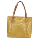 LOUIS VUITTON Monogram Vernis Houston Hand Bag Beige M91004 LV Auth th5476-2