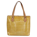 LOUIS VUITTON Monogram Vernis Houston Hand Bag Beige M91004 LV Auth th5476-3