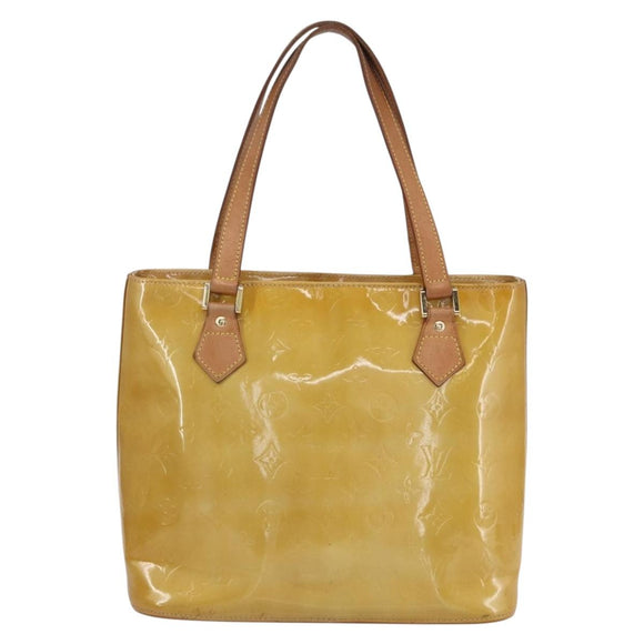 LOUIS VUITTON Monogram Vernis Houston Hand Bag Beige M91004 LV Auth th5476