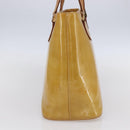LOUIS VUITTON Monogram Vernis Houston Hand Bag Beige M91004 LV Auth th5476-4