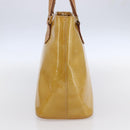 LOUIS VUITTON Monogram Vernis Houston Hand Bag Beige M91004 LV Auth th5476-5